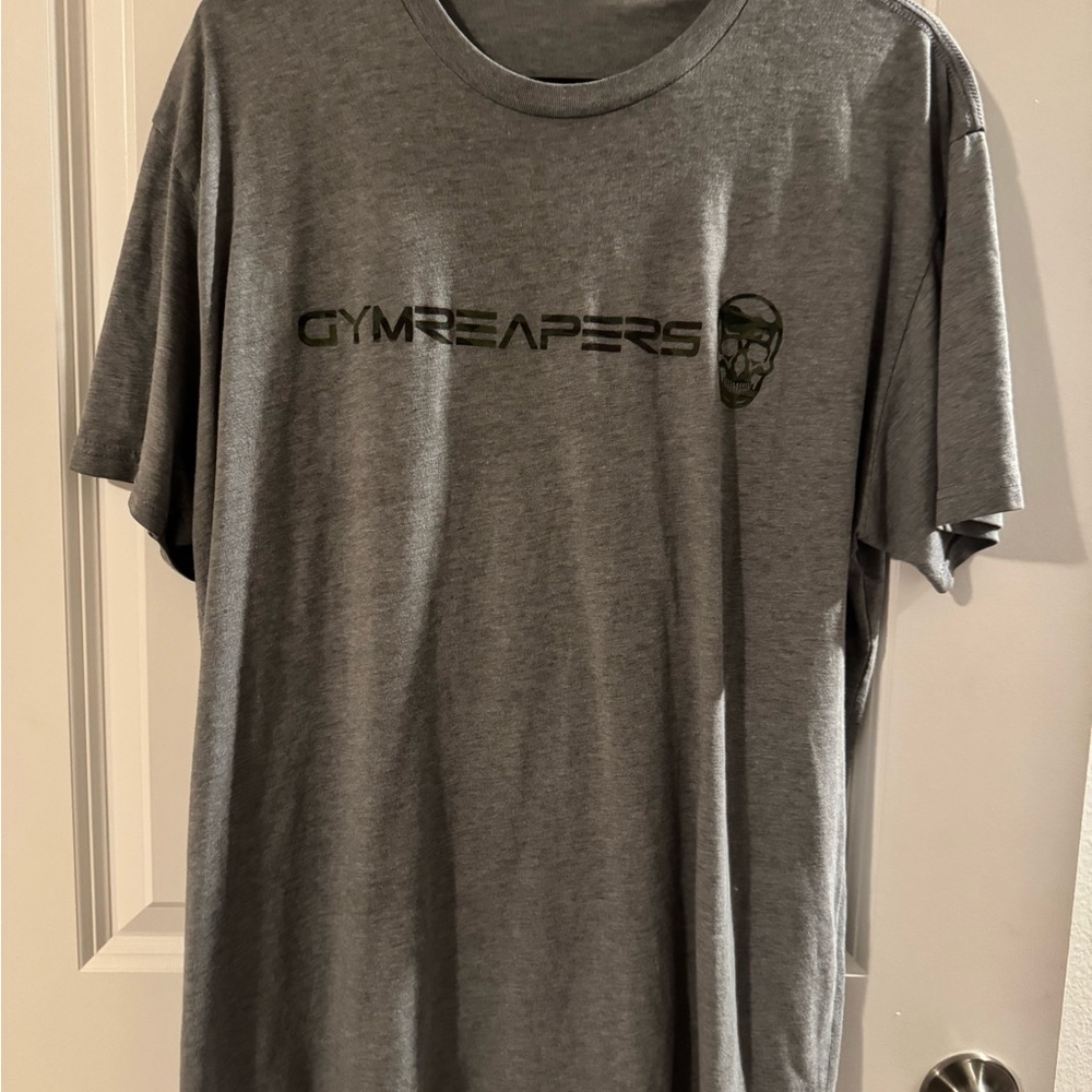 Grey and Camo Men’s Gymreapers Shirt XL